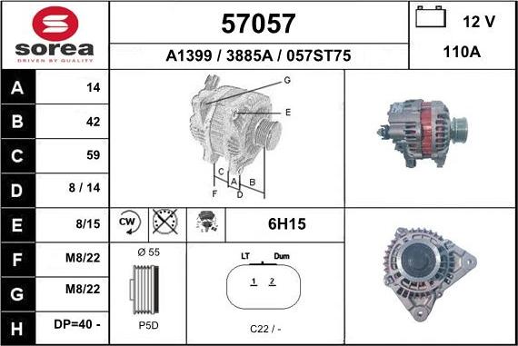 EAI 57057 - Генератор autospares.lv