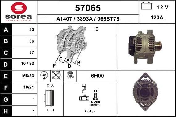 EAI 57065 - Генератор autospares.lv