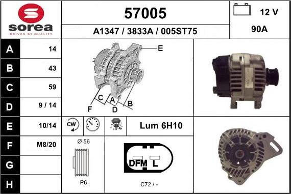 EAI 57005 - Генератор autospares.lv