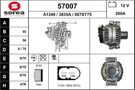 EAI 57007 - Генератор autospares.lv
