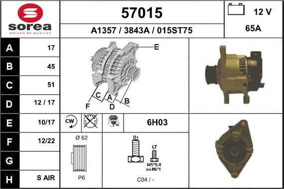 EAI 57015 - Генератор autospares.lv