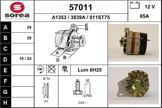 EAI 57011 - Генератор autospares.lv