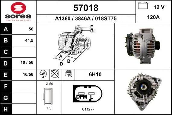 EAI 57018 - Генератор autospares.lv