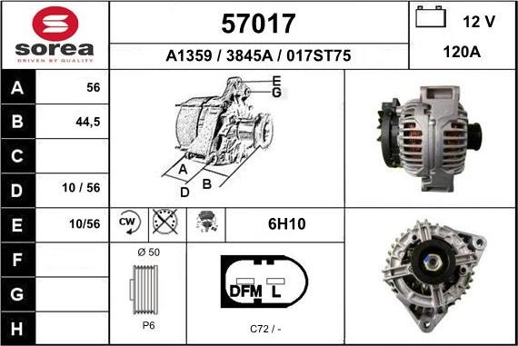 EAI 57017 - Генератор autospares.lv