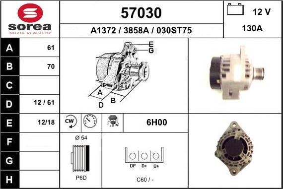 EAI 57030 - Генератор autospares.lv