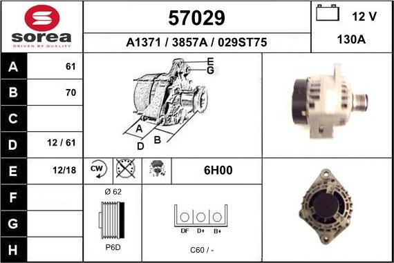 EAI 57029 - Генератор autospares.lv