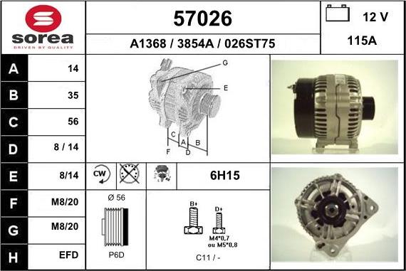 EAI 57026 - Генератор autospares.lv