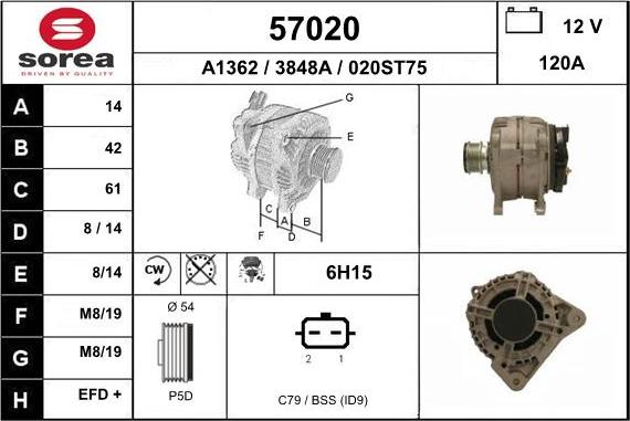 EAI 57020 - Генератор autospares.lv