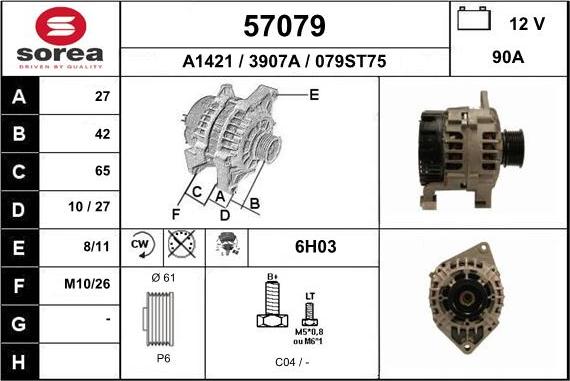 EAI 57079 - Генератор autospares.lv