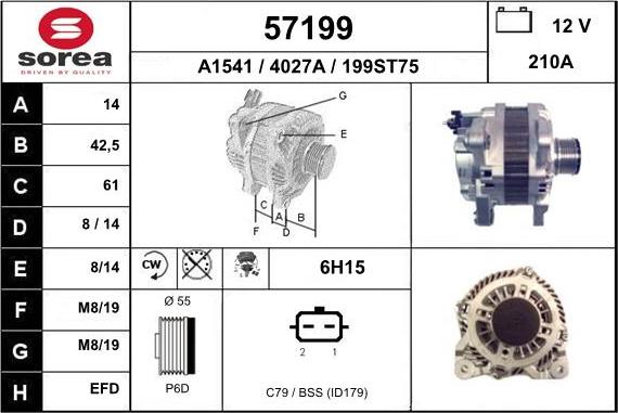 EAI 57199 - Генератор autospares.lv