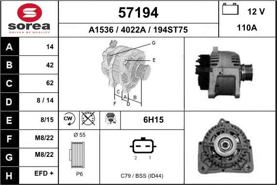 EAI 57194 - Генератор autospares.lv