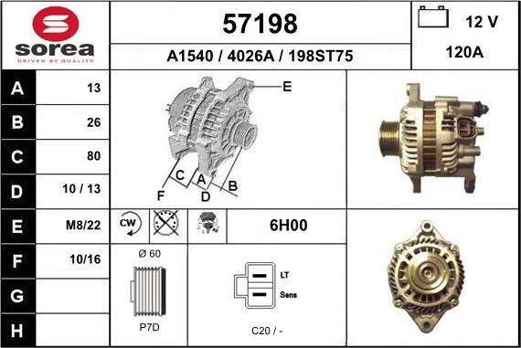 EAI 57198 - Генератор autospares.lv