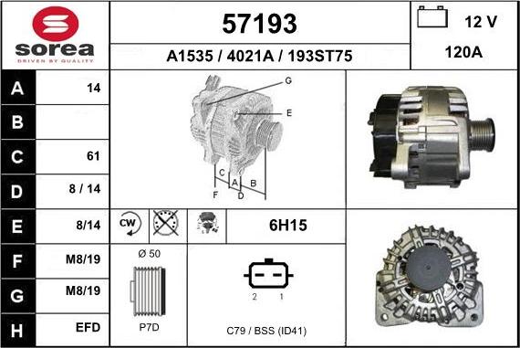 EAI 57193 - Генератор autospares.lv