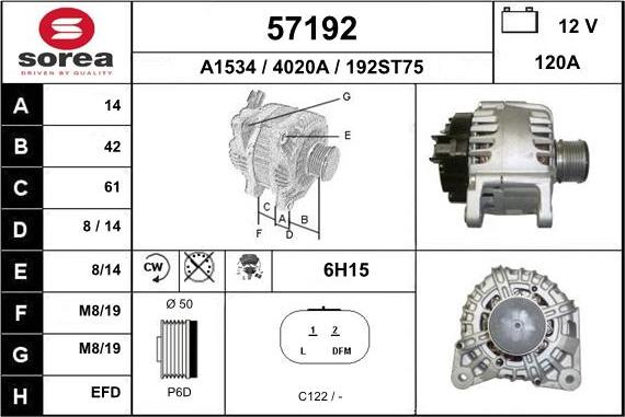 EAI 57192 - Генератор autospares.lv