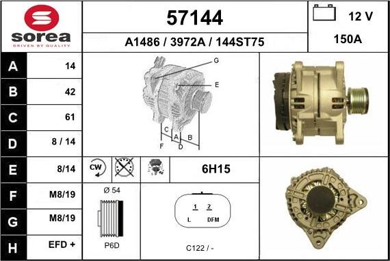 EAI 57144 - Генератор autospares.lv