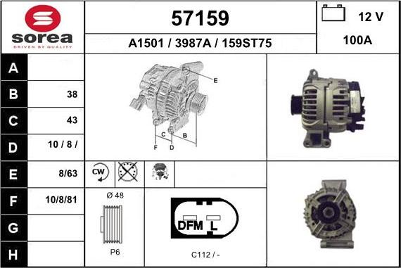 EAI 57159 - Генератор autospares.lv