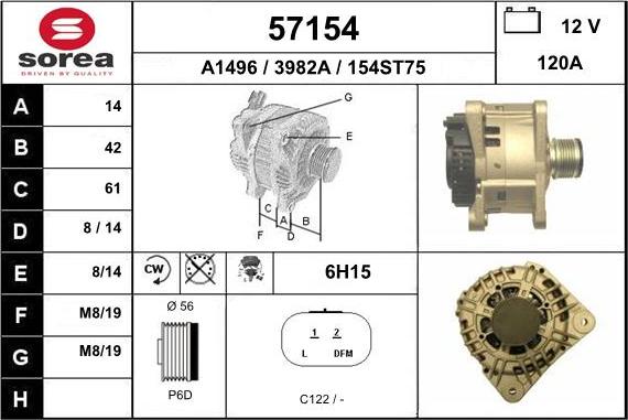 EAI 57154 - Генератор autospares.lv