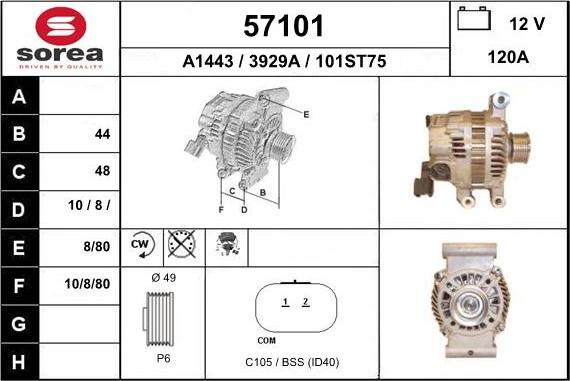 EAI 57101 - Генератор autospares.lv