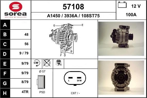 EAI 57108 - Генератор autospares.lv