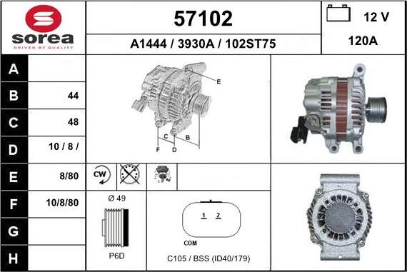 EAI 57102 - Генератор autospares.lv