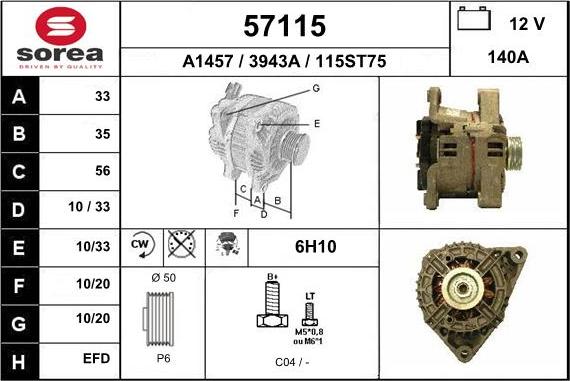 EAI 57115 - Генератор autospares.lv