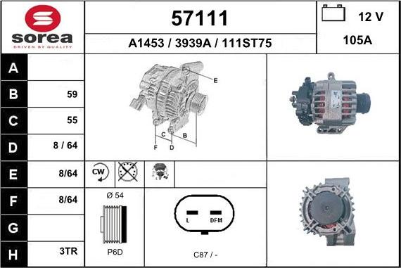 EAI 57111 - Генератор autospares.lv