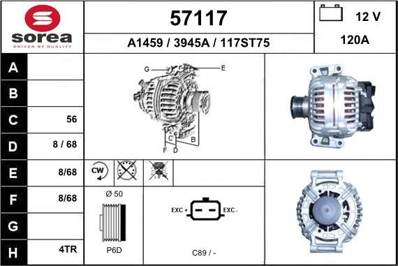 EAI 57117 - Генератор autospares.lv