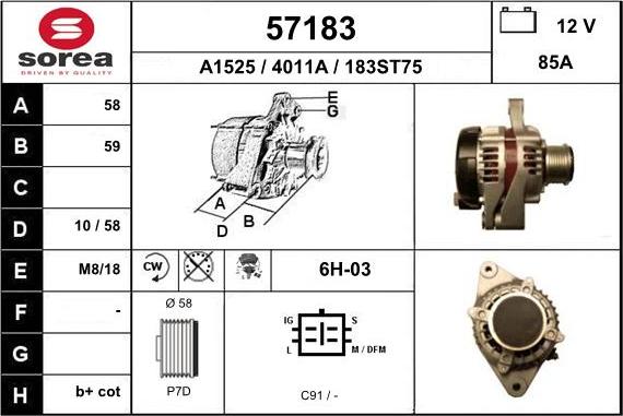 EAI 57183 - Генератор autospares.lv