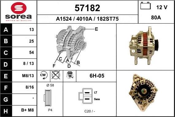 EAI 57182 - Генератор autospares.lv