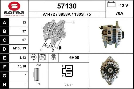EAI 57130 - Генератор autospares.lv