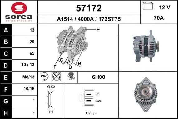 EAI 57172 - Генератор autospares.lv