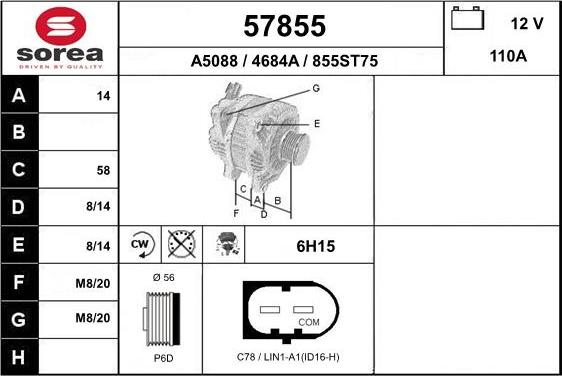 EAI 57855 - Генератор autospares.lv