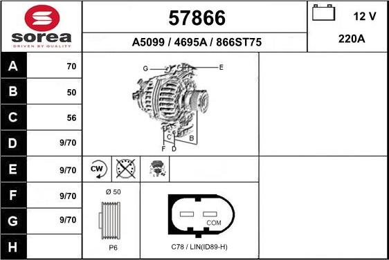 EAI 57866 - Генератор autospares.lv