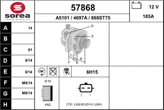 EAI 57868 - Генератор autospares.lv