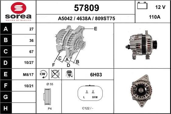 EAI 57809 - Генератор autospares.lv