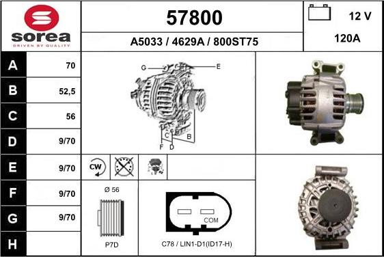 EAI 57800 - Генератор autospares.lv