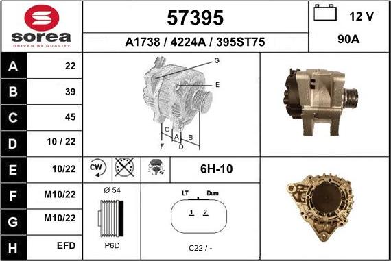 EAI 57395 - Генератор autospares.lv