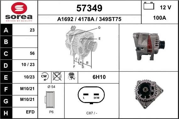 EAI 57349 - Генератор autospares.lv