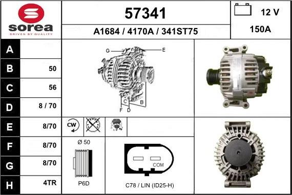 EAI 57341 - Генератор autospares.lv