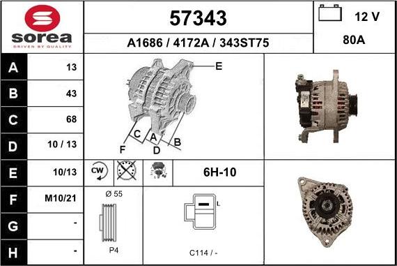 EAI 57343 - Генератор autospares.lv