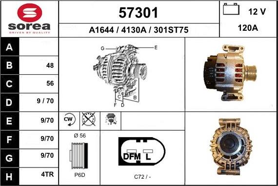 EAI 57301 - Генератор autospares.lv