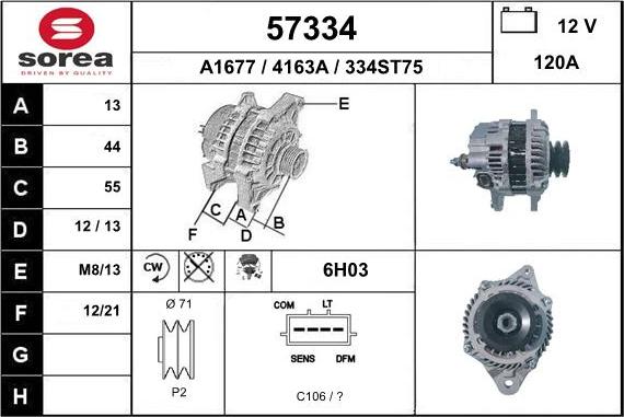 EAI 57334 - Генератор autospares.lv