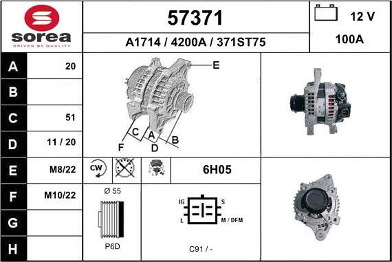 EAI 57371 - Генератор autospares.lv