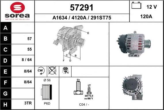 EAI 57291 - Генератор autospares.lv