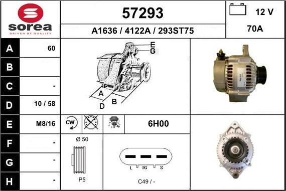 EAI 57293 - Генератор autospares.lv