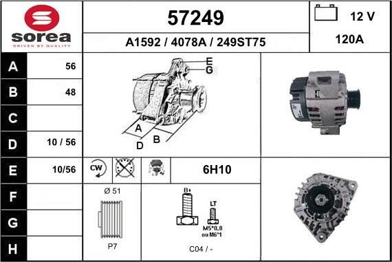 EAI 57249 - Генератор autospares.lv