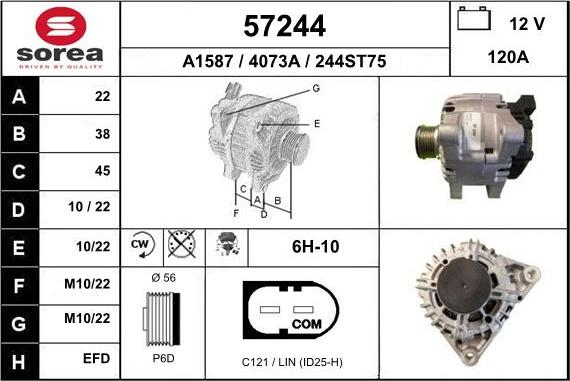 EAI 57244 - Генератор autospares.lv