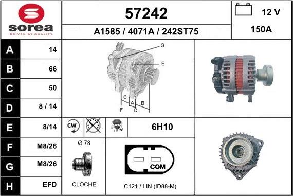 EAI 57242 - Генератор autospares.lv