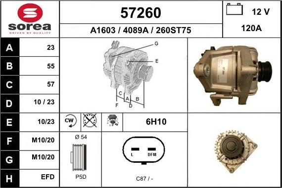 EAI 57260 - Генератор autospares.lv