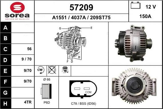 EAI 57209 - Генератор autospares.lv